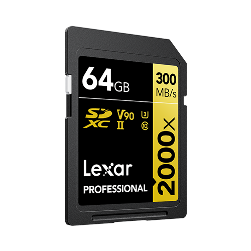 Picture of the Lexar 64 GB memory card